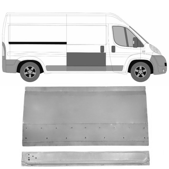 Reparasjonsplate Skyvedør Indre / Ytre Fiat Ducato 06-14 Høyre Sett