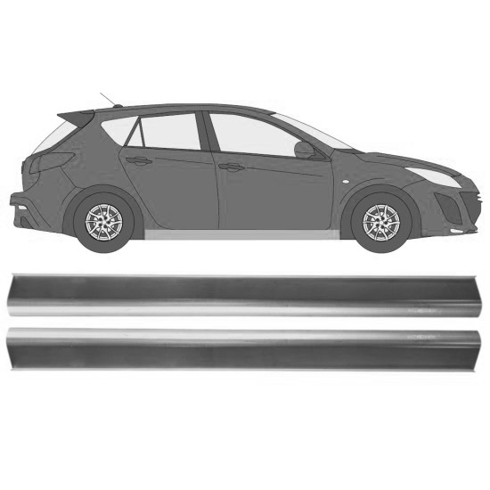 Reparasjonsplate Terskel Mazda 3 2009-2013 Venstre/Høyre Sett