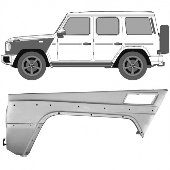 Framskjerm Mercedes G-Klasse W460 W461 W463 1979- Venstre