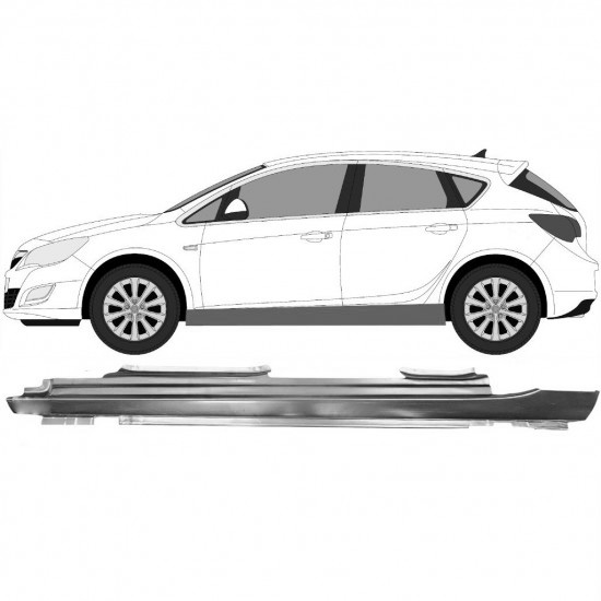 Terskel Opel Astra J 2009-2015 Venstre