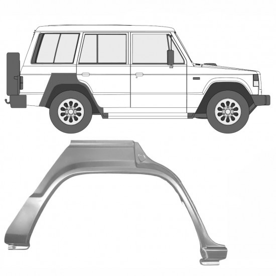 Reparasjonsplate Bakskjerm Mitsubishi Pajero 82-92 Høyre