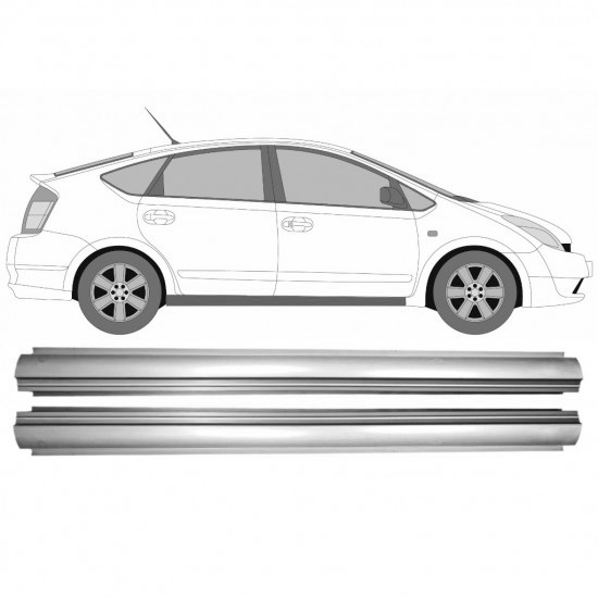Reparasjonsplate Terskel Toyota Prius 03-09 Venstre = Høyre Sett