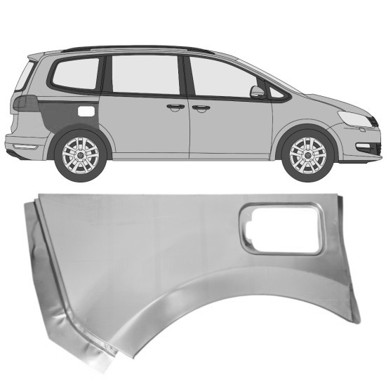 Reparasjonsplate Bakskjerm Volkswagen Sharan 2010-2022 Høyre