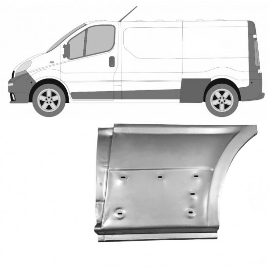 Reparasjonsplate Bakskjerm Renault Trafic 01-14 LWB Venstre