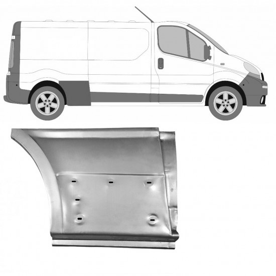 Reparasjonsplate Bakskjerm Renault Trafic 01-14 LWB Høyre