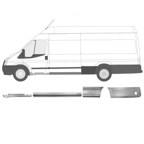 Sett Med Reparasjonsplater Ford Transit 00-13 Venstre