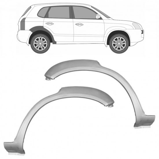 Reparasjonsplate Bakskjerm Hyundai Tucson 04-10 Venstre/Høyre Sett