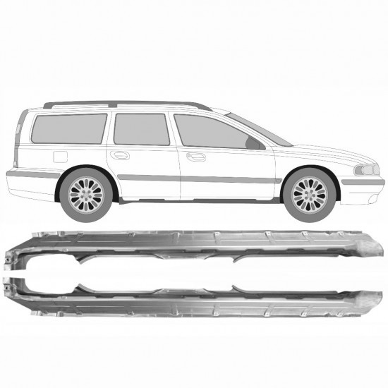 Reparasjonsplate Terskel Volvo V70 00-07 Venstre/Høyre Sett