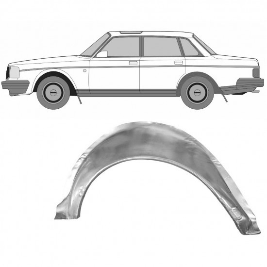 Reparasjonsplate Bakskjerm Volvo 240 1975-1993 Venstre Side