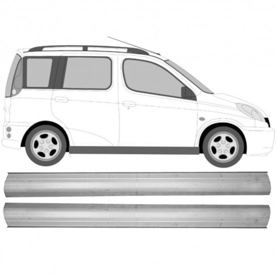 Reparasjonsplate Terskel Toyota Yaris Verso 1999-2005 Venstre/Høyre Sett