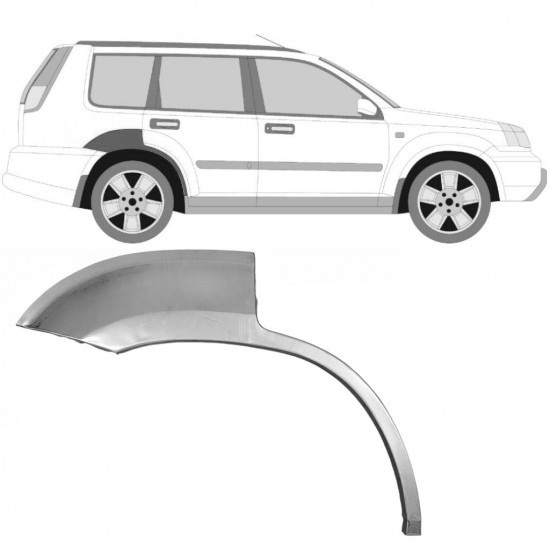 Reparasjonsplate Bakskjerm mała Nissan X-Trail 2001-2007 Høyre