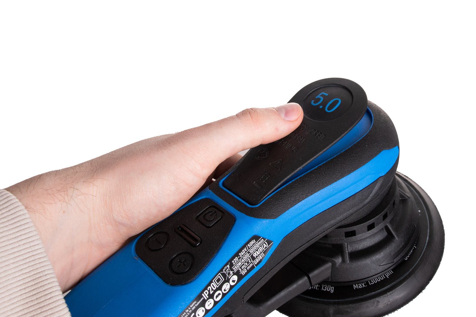 Børsteløs eksentersliper 150 mm 350 W med variabel hastighet - Bilde 16