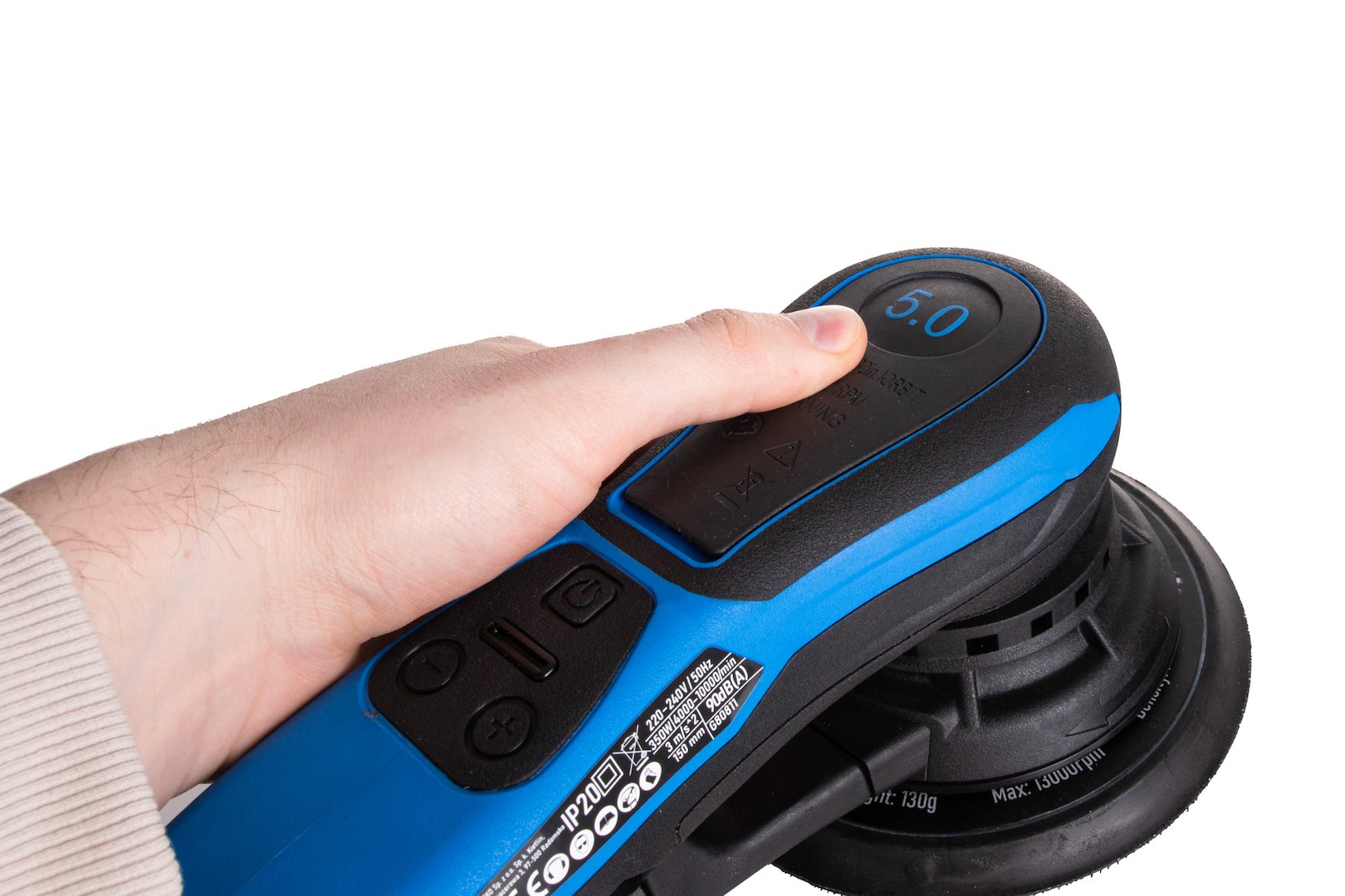 Børsteløs eksentersliper 150 mm 350 W med variabel hastighet - Bilde 17