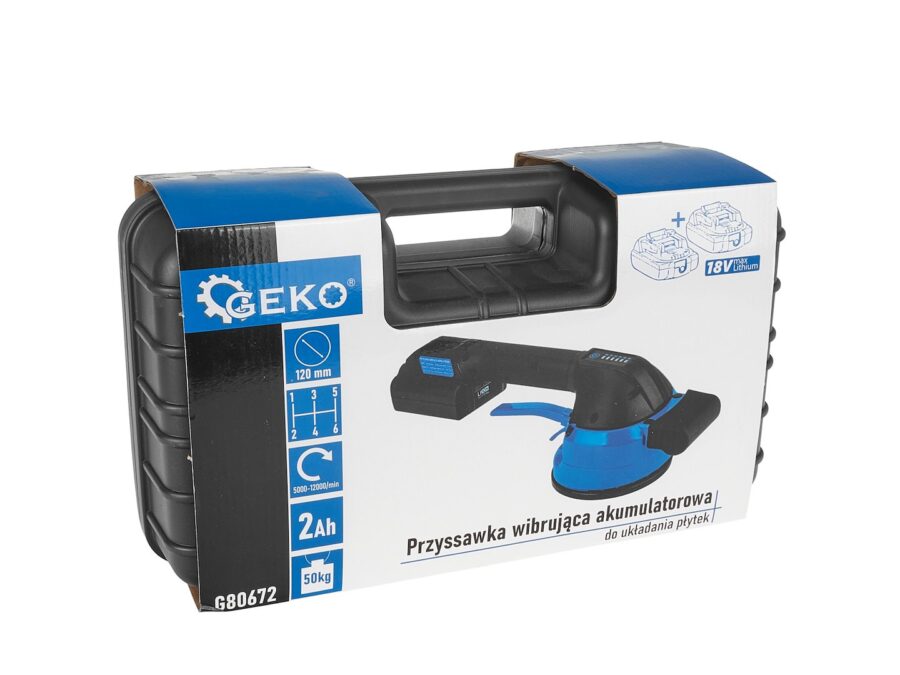 Vibrerende sugekopp for flislegging - sett med lader og 2 x 18V batterier – bilde 9 av 15