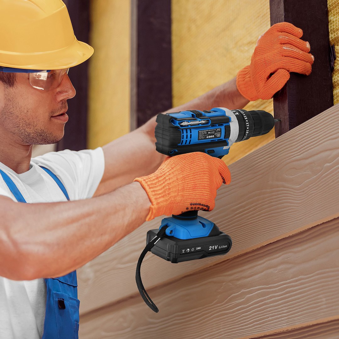 21V slagdrill med 2x 2Ah batteri - Bilde 7