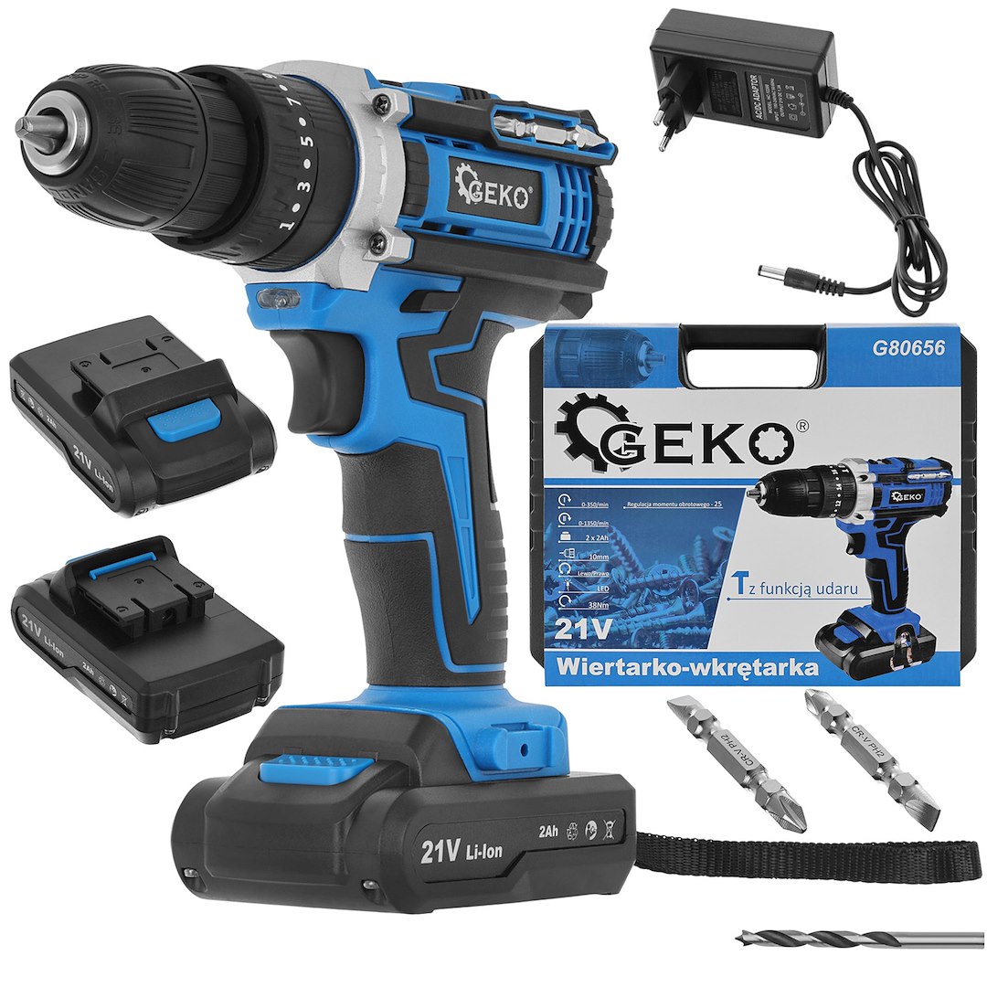 21V slagdrill med 2x 2Ah batteri - Bilde 3