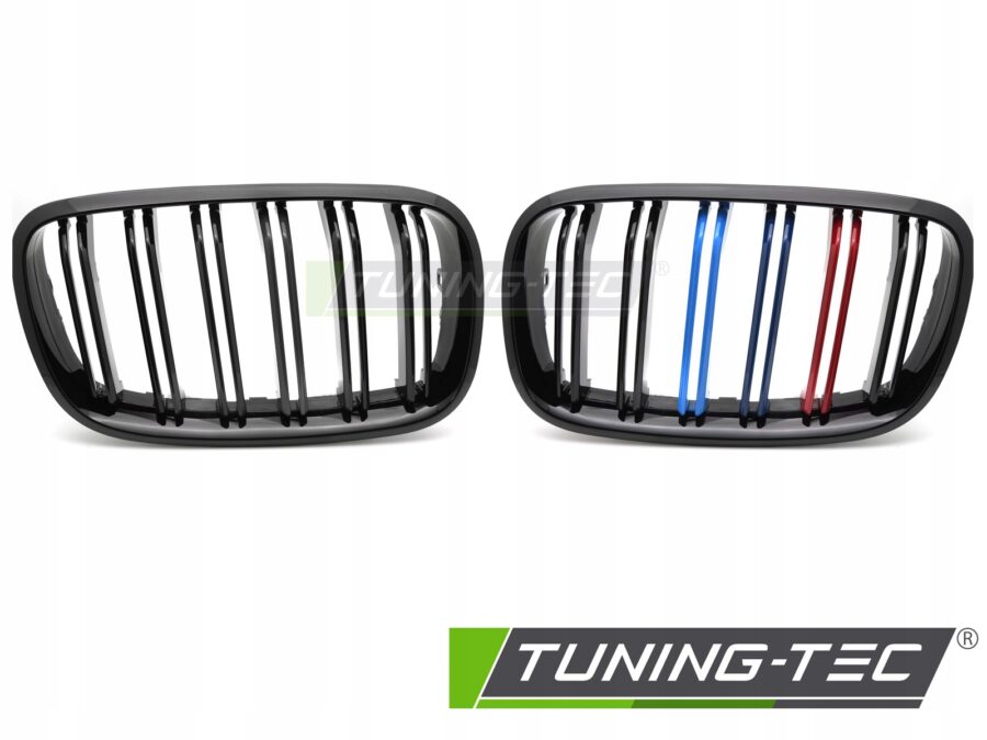 Grill BMW X5 E70 07-13/X6 E71 08-14 Sport Double Bar M-Tricolor Blank Svart – bilde 2 av 3