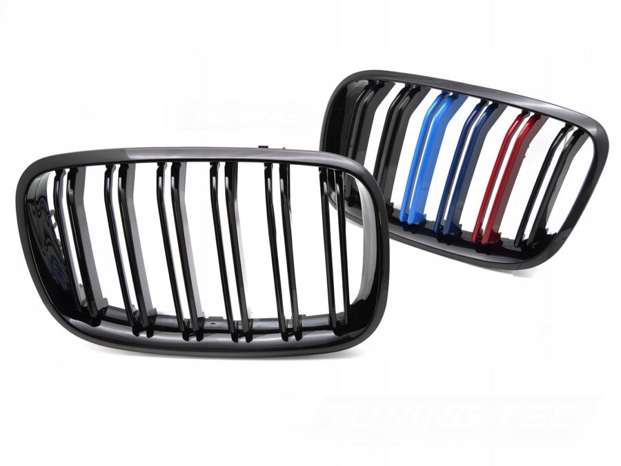 Grill BMW X5 E70 07-13/X6 E71 08-14 Sport Double Bar M-Tricolor Blank Svart – bilde 1 av 3