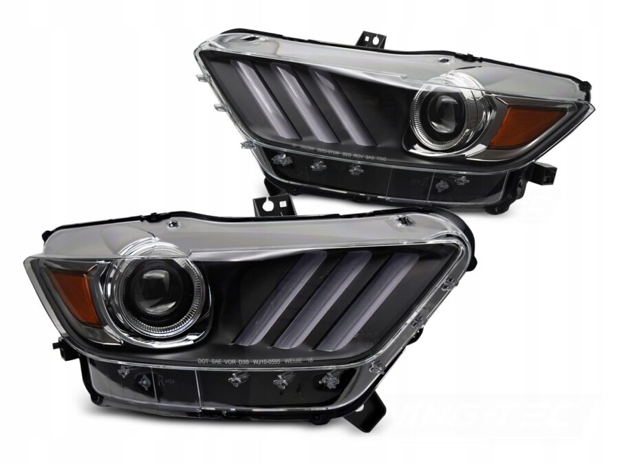 Frontlykter Ford Mustang 14-17 Xenon LED Svart – bilde 2 av 4