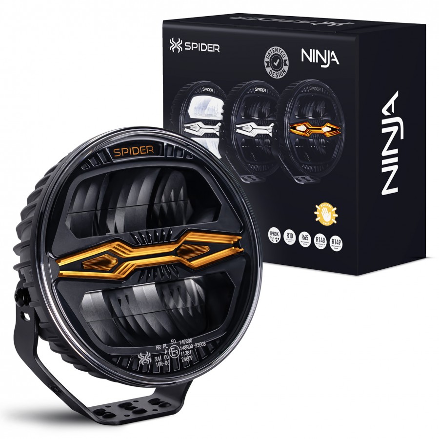 Led Ekstralys Rund 12/24V Med Posisjonslys Og Oransje Varsellys X-Spider Ninja L3442 - Bilde 2