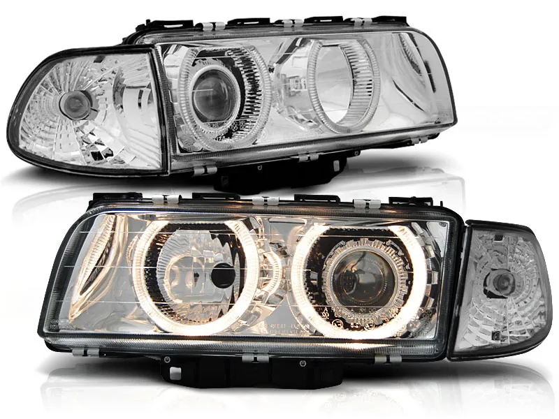 Frontlykter Bmw E38 06.94-08.98 Angel Eyes Chrome - Bilde 2