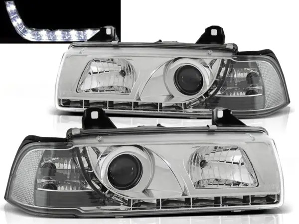 Frontlykter Bmw E36 12.90-08.99 Daylight Chrome – bilde 1 av 2