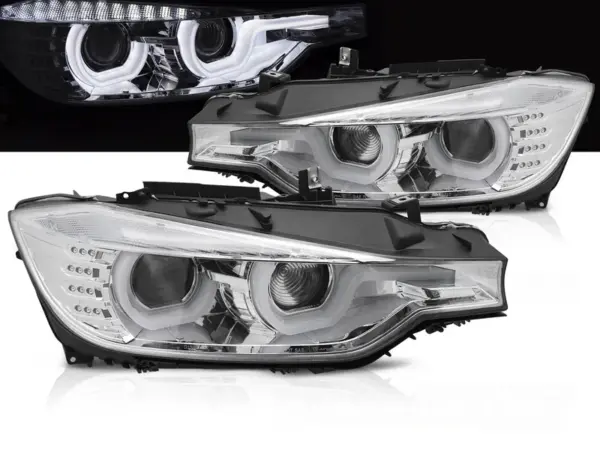 Frontlykter Bmw F30/F31 10.11 - 05.15 U-Type Chrome – bilde 1 av 2
