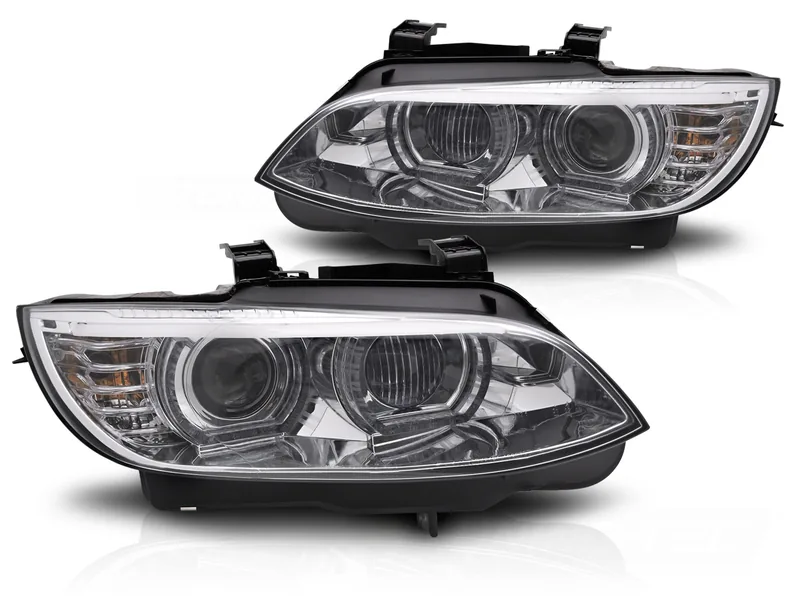 Frontlykter BMW E92/E93 06-10 Xenon Gule LED Krom Drl - Bilde 2
