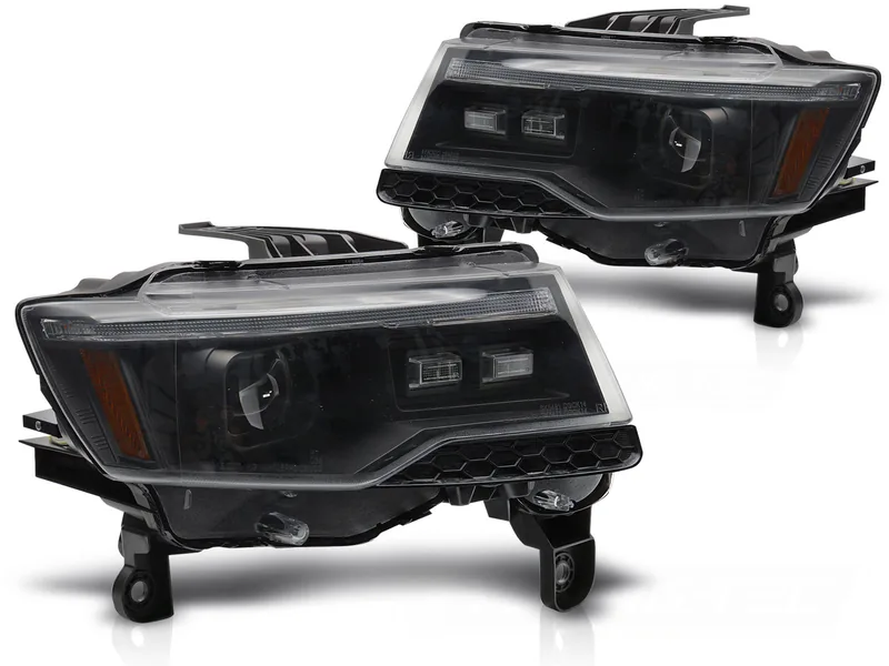 Frontlykter Jeep Grand Cherokee 14-21 Sorte rørlys Seq - Bilde 2