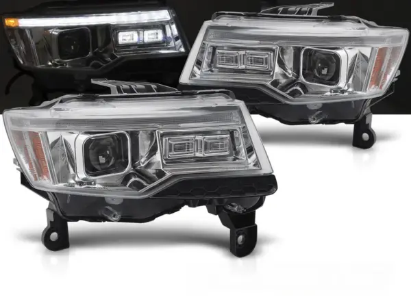 Frontlykter Jeep Grand Cherokee 14-21 Kromrørlys Seq Hid – bilde 1 av 2