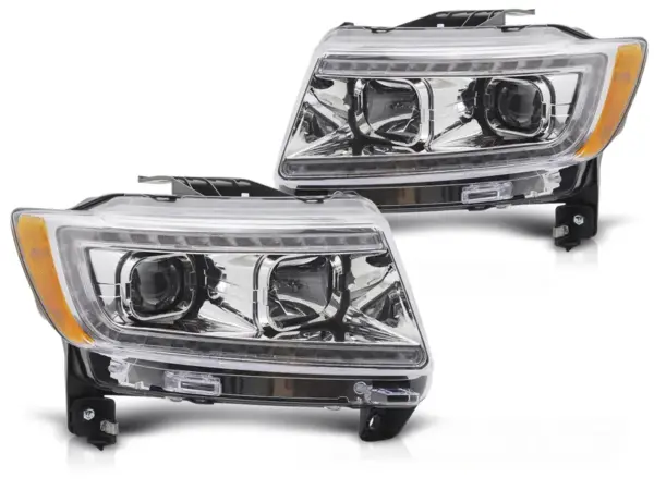 Frontlykter Jeep Grand Cherokee 11-13 Tube Light Chrome – bilde 2 av 2