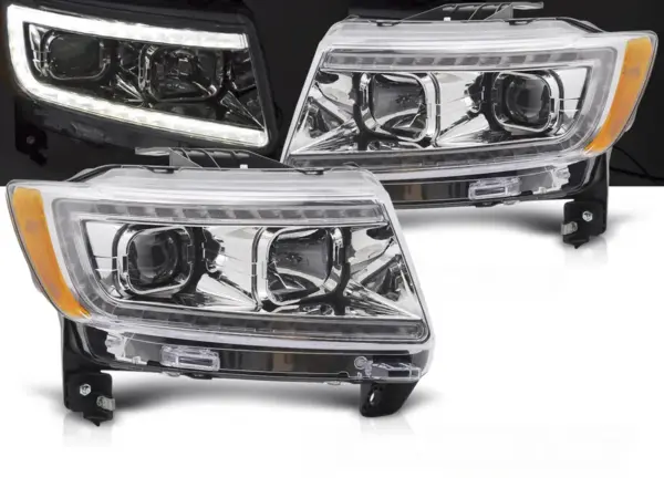 Frontlykter Jeep Grand Cherokee 11-13 Tube Light Chrome – bilde 1 av 2
