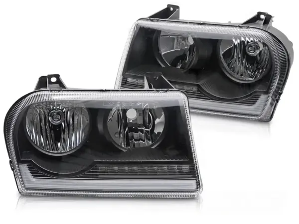 Frontlykter Chrysler 300 05-08 Tube Light Black – bilde 2 av 2