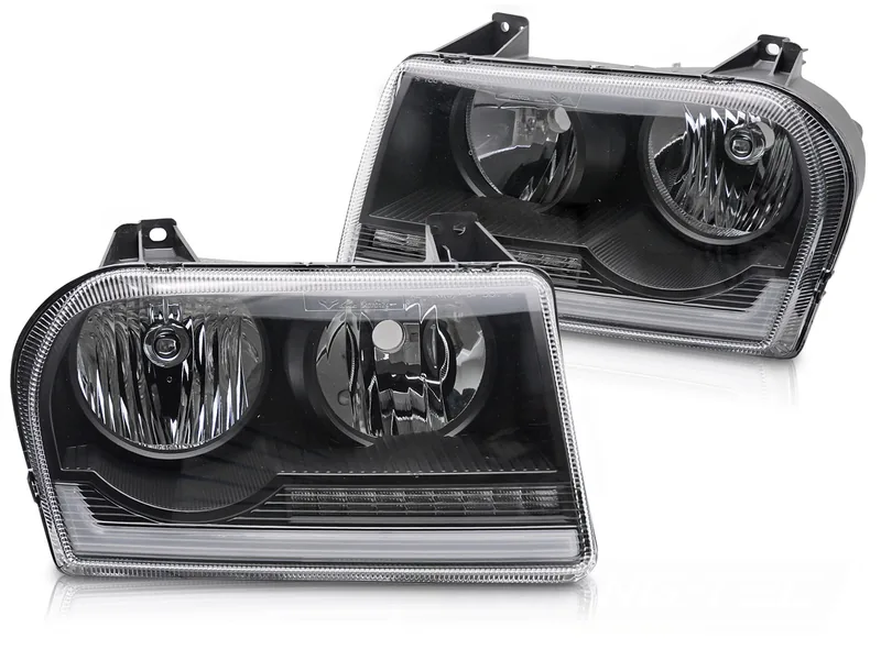 Frontlykter Chrysler 300 05-08 Tube Light Black - Bilde 2