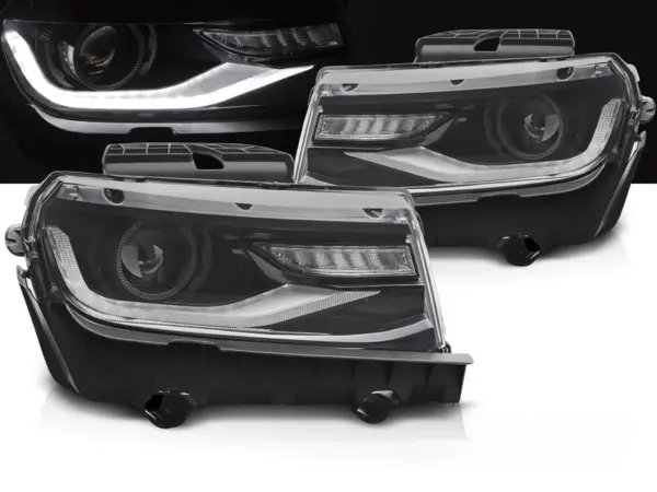 Frontlykter Chevrolet Camaro 13-15 Tube Led Sort – bilde 1 av 2