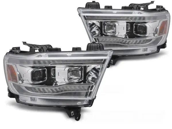 Frontlykter Dodge Ram 19-22 Chrome Tube Seq – bilde 2 av 2
