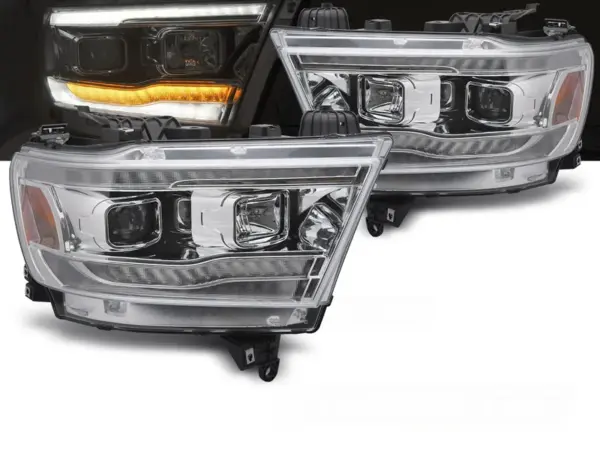 Frontlykter Dodge Ram 19-22 Chrome Tube Seq – bilde 1 av 2