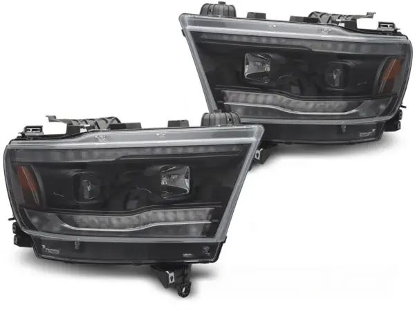 Frontlykter Dodge Ram 19-22 Black Tube Seq – bilde 2 av 2
