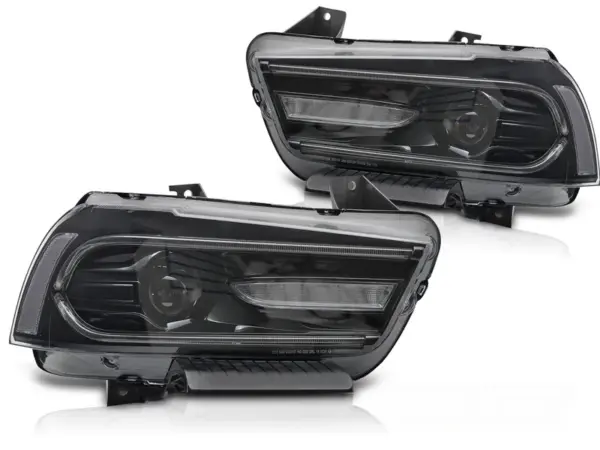 Frontlykter Dodge Charger LX II 11-15 LED Svarte – bilde 2 av 2