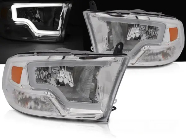 Frontlykter Dodge Ram 09-18 Tube Light Chrome – bilde 1 av 2