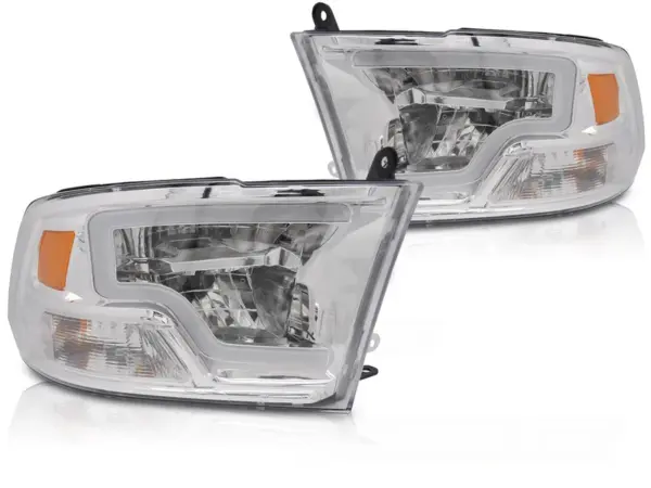 Frontlykter Dodge Ram 09-18 Rørlys Krom LED – bilde 2 av 2