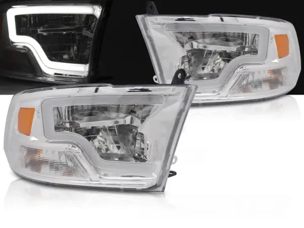 Frontlykter Dodge Ram 09-18 Rørlys Krom LED – bilde 1 av 2