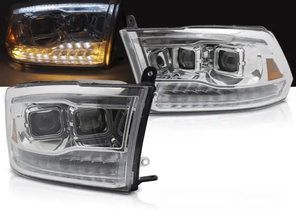 Frontlykter Dodge Ram 09-18 Dobbel Krom – bilde 1 av 2