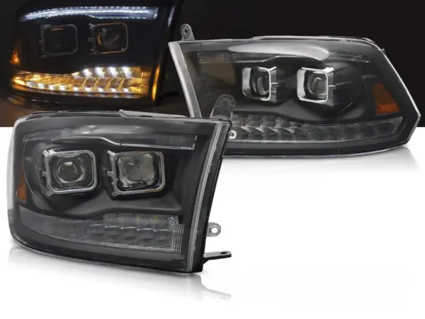 Frontlykter Dodge Ram 09-18 Double Black – bilde 1 av 2