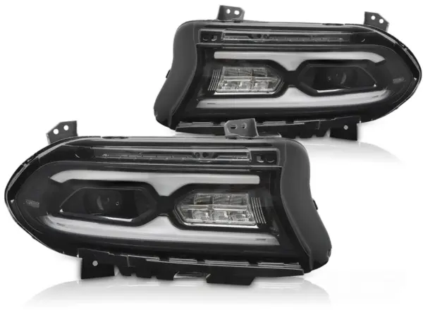 Frontlykter Dodge Charger 14-23 Full Led Sort – bilde 2 av 2