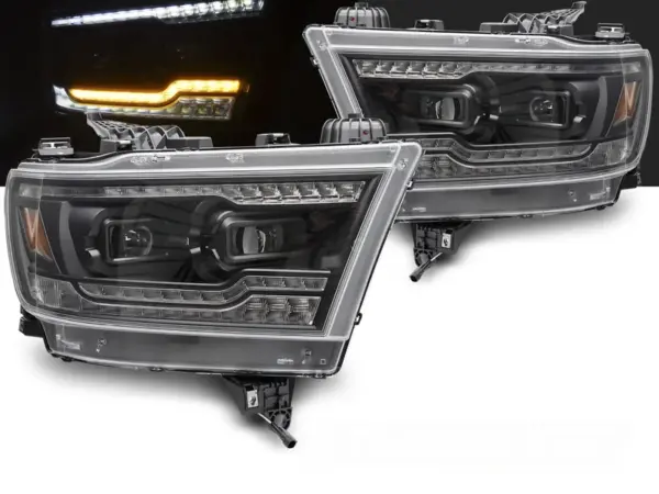 Frontlykter Dodge Ram 19-22 Full Led Black – bilde 1 av 2