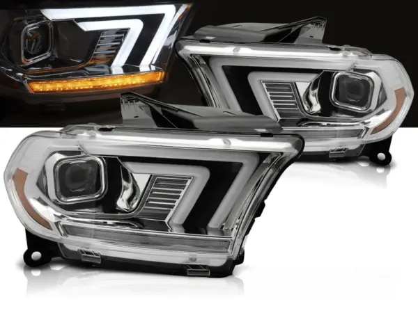 Frontlykter Dodge Durango 10-13 Xenon Chrome Tube Seq – bilde 1 av 2