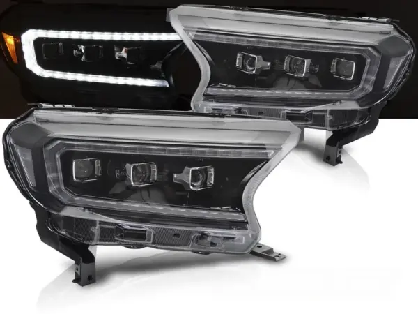 Frontlykter Ford Ranger V 16-22 Led Sort – bilde 1 av 2