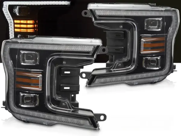 Frontlykter Ford F150 Mk13 17-20 Led Sort Drl – bilde 1 av 2