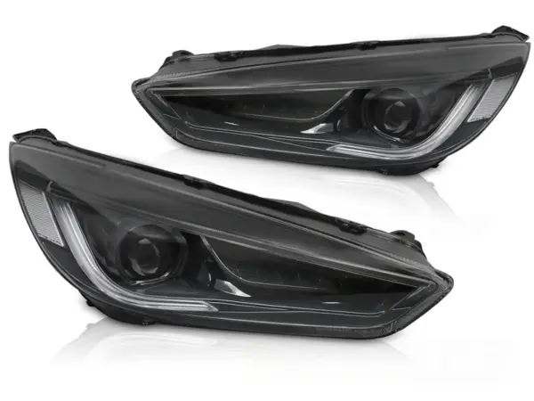 Frontlykter Ford Focus Mk3 14-18 Sorte LED-kjørelys – bilde 2 av 2